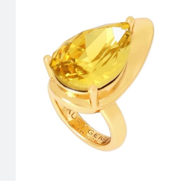 Kurt Geiger Jewelry - - Kurt Geiger London Crystal Nail Ring in Yellow.